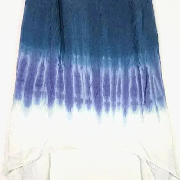 Hodges Collection Women's Navy White Dip Dress L Tie Dye Made in LA D242 NWT - Picture 3 of 15